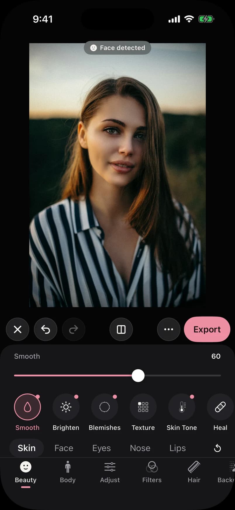 CamCam beauty editor on iPhone